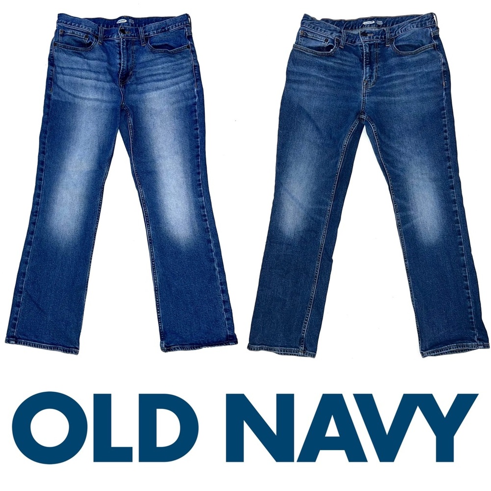 Old Navy Men’s LOT OF TWO Straight + Bootcut Jeans Sz 33x28